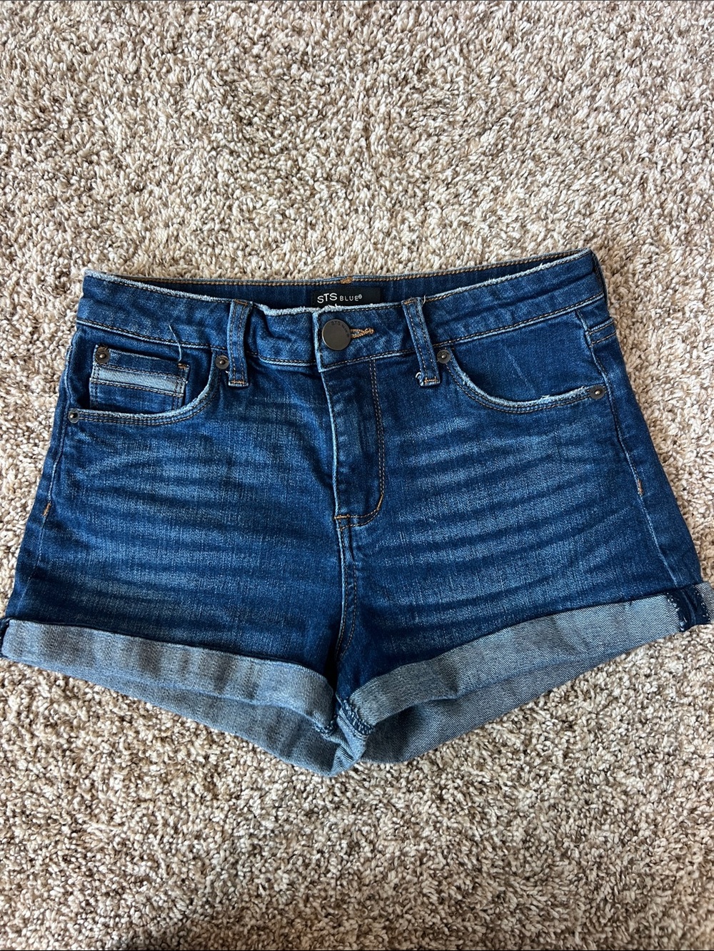 STS Blue Women's Indigo Roll-Cuff Denim Shorts Size 25